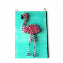 A flamingo DIY string art kit