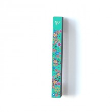 Mezuzah narrow case-Flowers-Turquoise