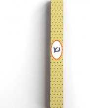 Narrow yellowish polka dot Mezuzah case