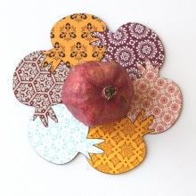 Pomegranate coasters & Trivet