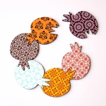 Pomegranate coasters & Trivet