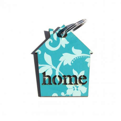 Turquoise flower keychain-Home