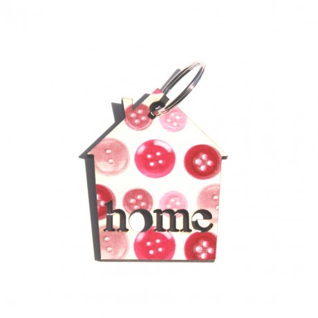 Pinkish buttons keychain-Home