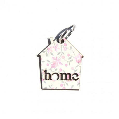 Pink flowers keychain-Home