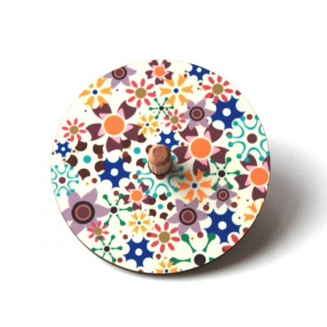 Dreidel colorful flowers spinning top