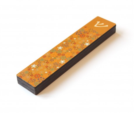 XL Mezuzah case-Flowers-Mustard