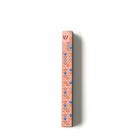 Mezuzah narrow case-Star of david-Peach