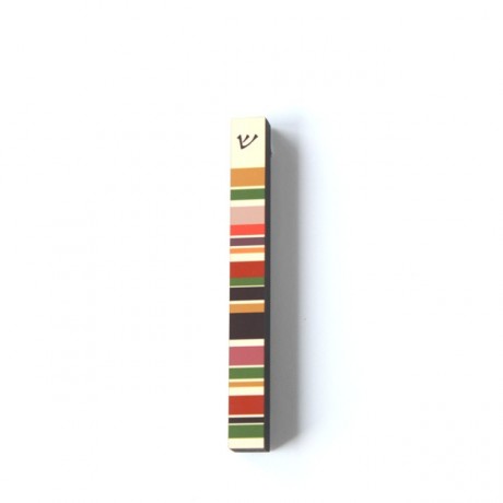 Mezuzah narrow case-Stripes-Cream