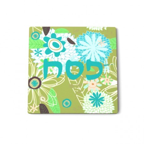 Passover trivet-Flowers, Green