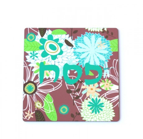 Hot plate, trivet- Purple with flowers